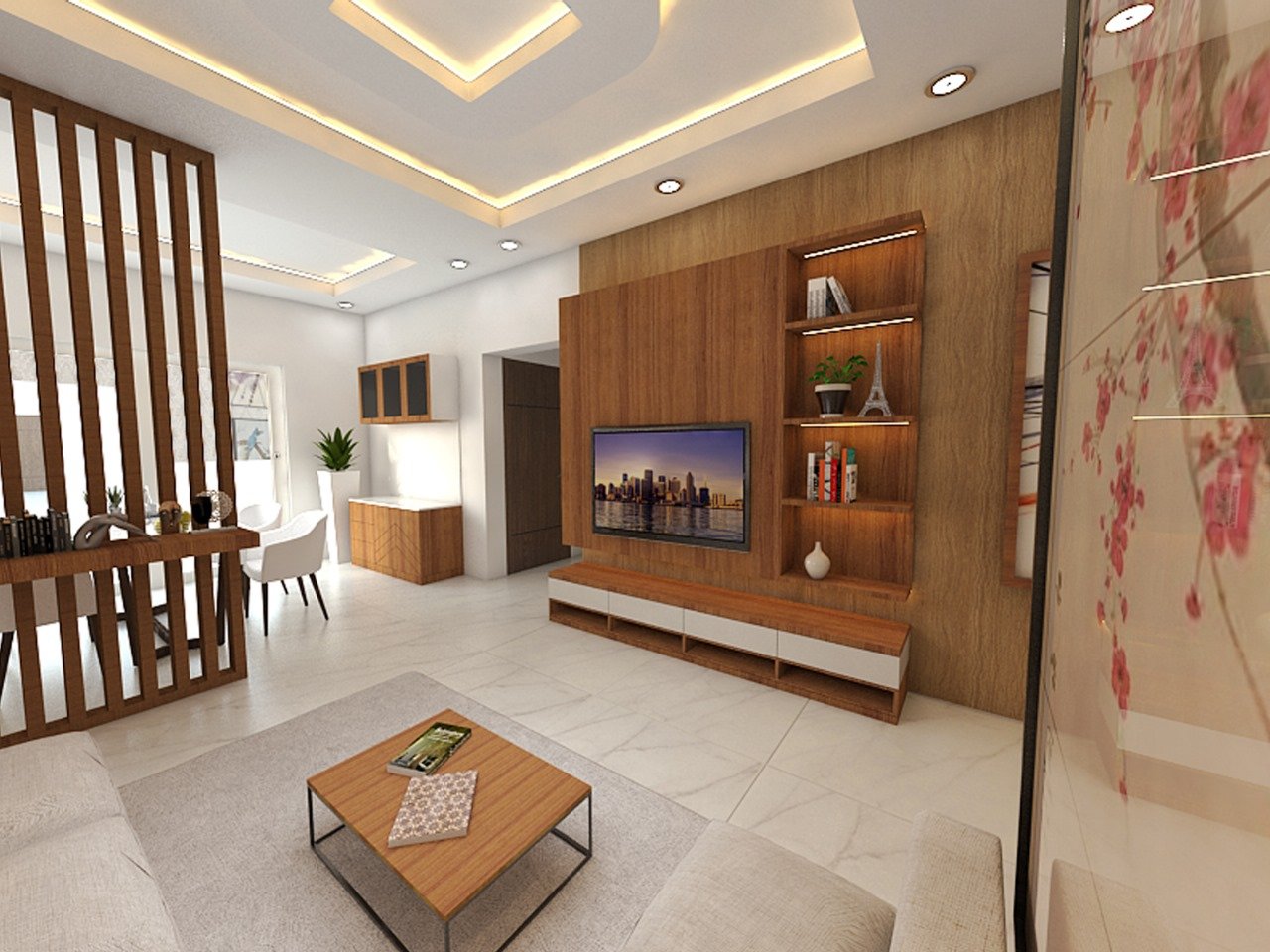 Dark luxury interior at night